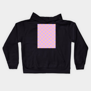 Peach and Purple Checkered Pattern Kids Hoodie